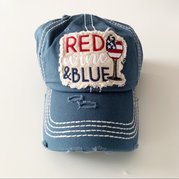 KBETHOS Accessories - Kbethos vintage red wine & blue ball cap hat